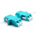 AD-2LF-2LF-OM3-MM LC-OM3耦合器雙工雙耳 OM3 帶法蘭LC雙工多模光纖耦合器 LC/OM3雙工多模有耳LC型一體式光纖法蘭盤 耦合器適配器電信級